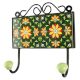Forest Green Wheel Flower Ceramic Tile Hook
